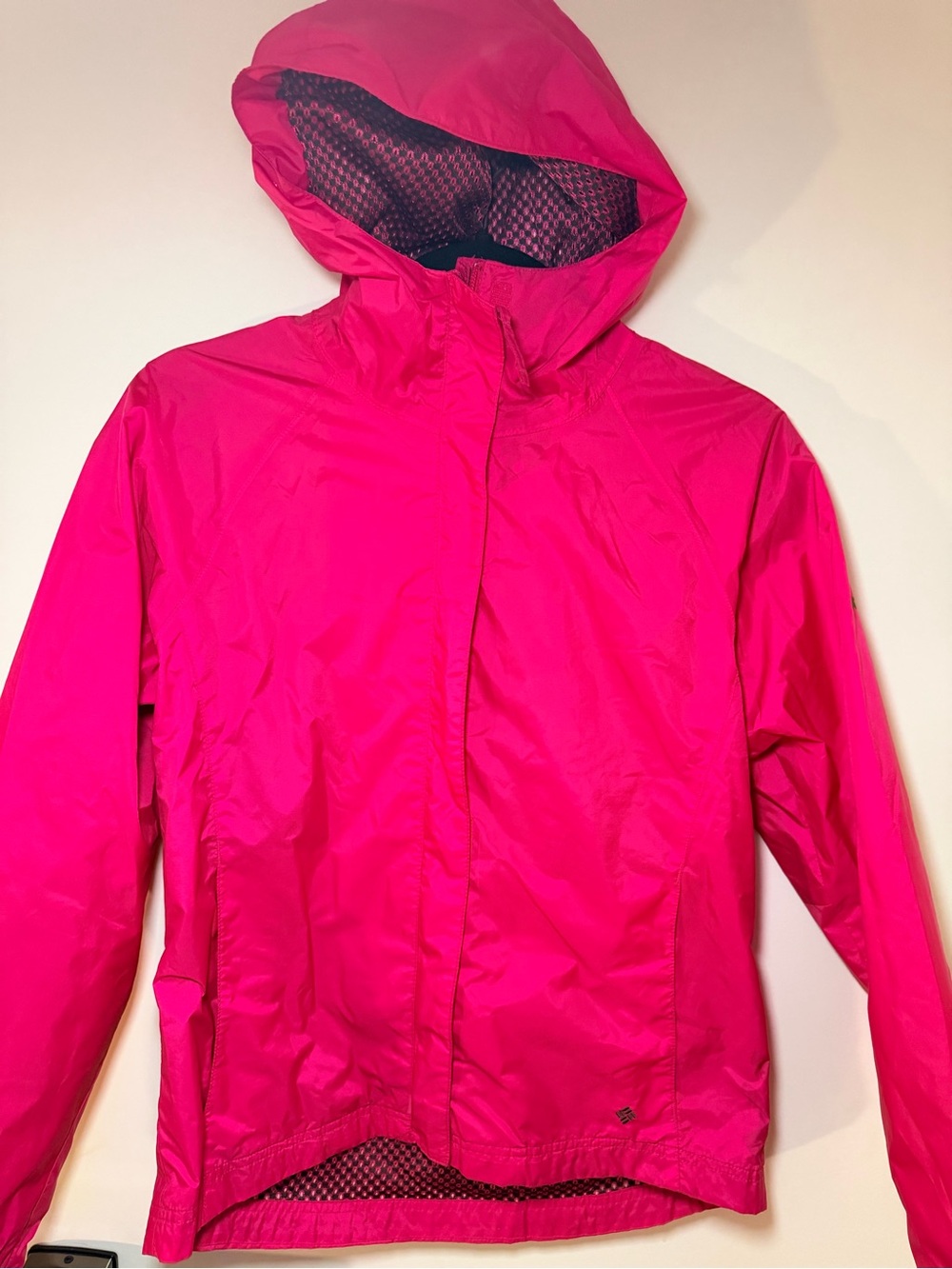 Columbia Omni-Shield Hooded Rain Jacket – Youth XL (14/16) – Pink
